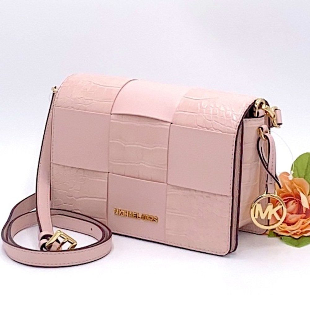 MICHAEL KORS MERCER SM CLUTCH XBODY POWDER BLUSH - Picture 1 of 16